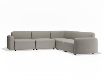 Atticus Modular Sofa - Config C Corner - Oyster Grey Fabric
