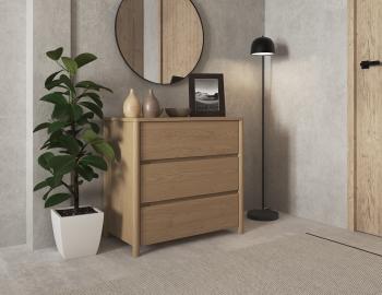 Nordica Solid Oak Chest of Drawers - 80cm