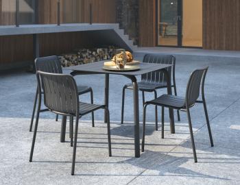 Roku Outdoor Dining Table 90cm - Matte Charcoal