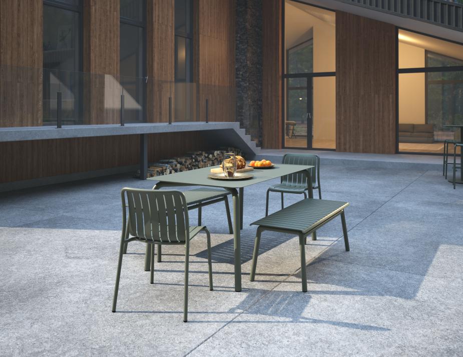 L 2 Roku Diningset120benches Green