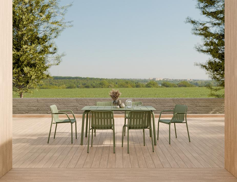 L 1 Roku Diningtable 160 Chair Green Residential1