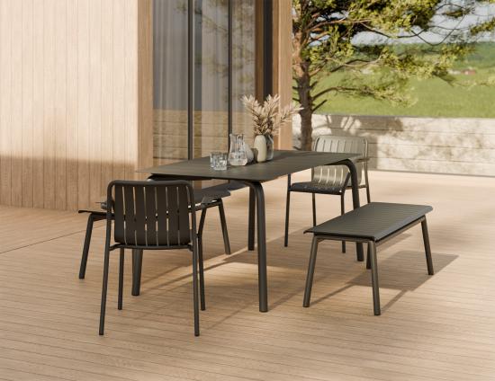 L 3 Roku Diningtable 160 Bench Charcoal Residential1