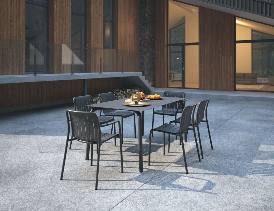 L 2 Roku Diningset160 Charcoal
