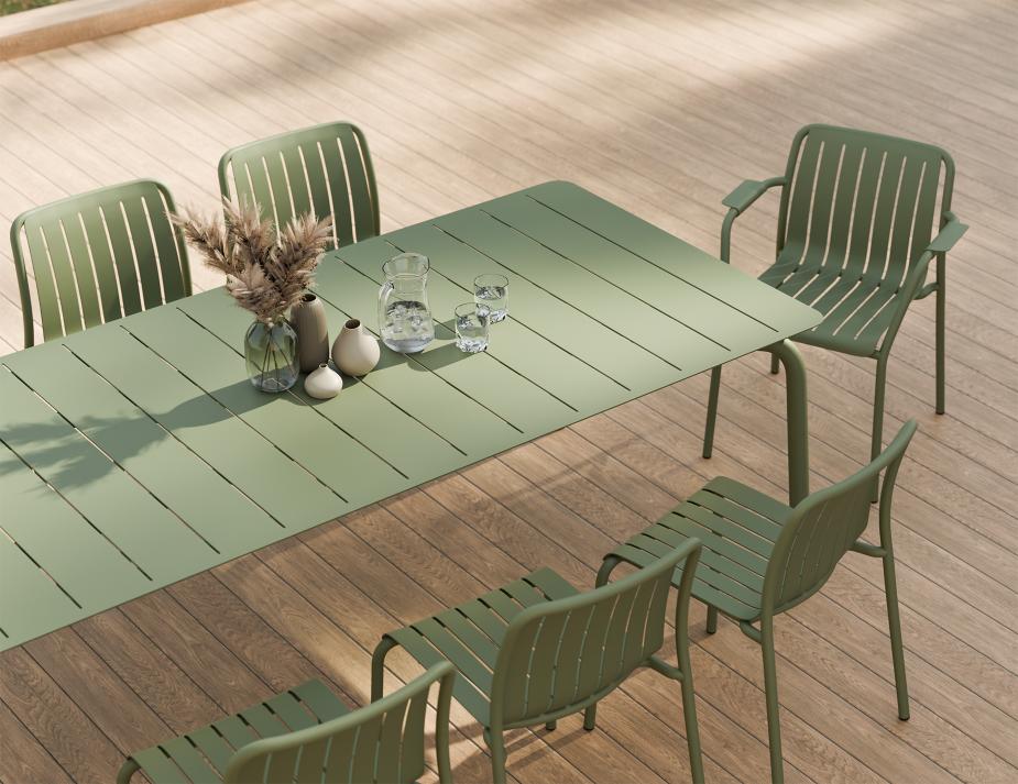 L 2 Roku Diningtable 240 Chair Green Residential