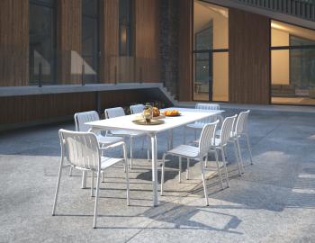 Roku Outdoor Dining Table 220cm - Matte White