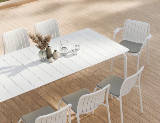 L 2 Roku Diningtable 240 Chair Pad White Lightgrey Residential