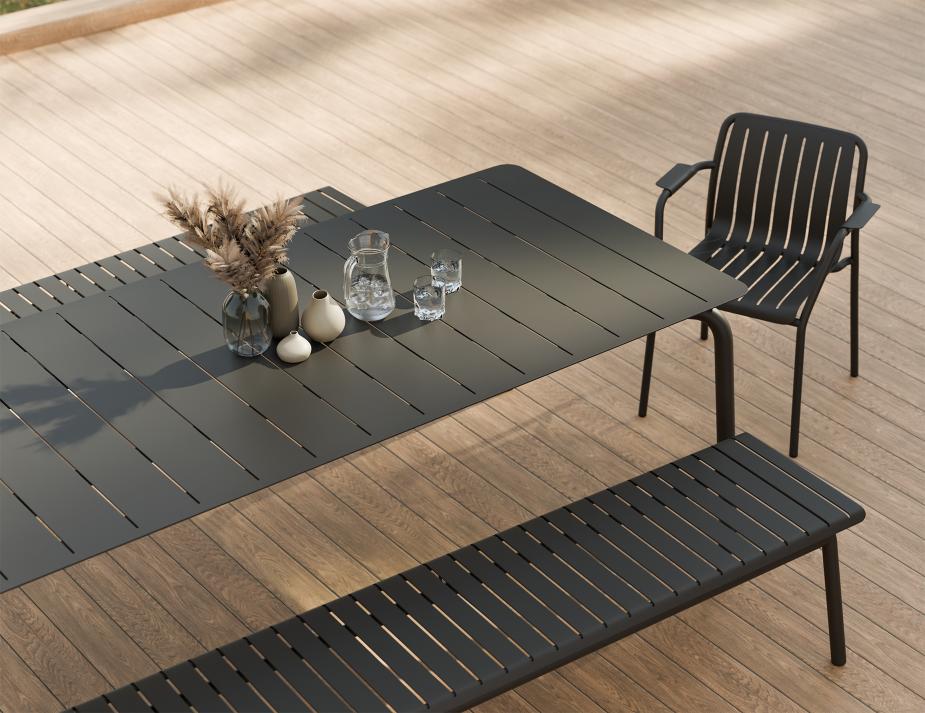 L 2 Roku Diningtable 240 Bench Charcoal Residential