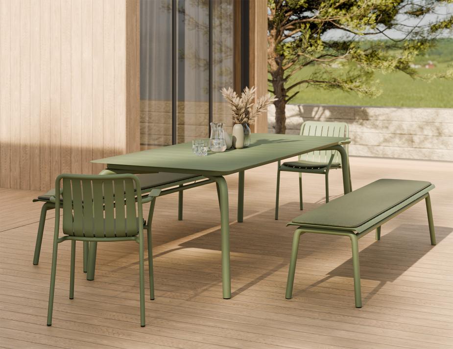 L 3 Roku Diningtable 240 Bench Pad Green Green Residential