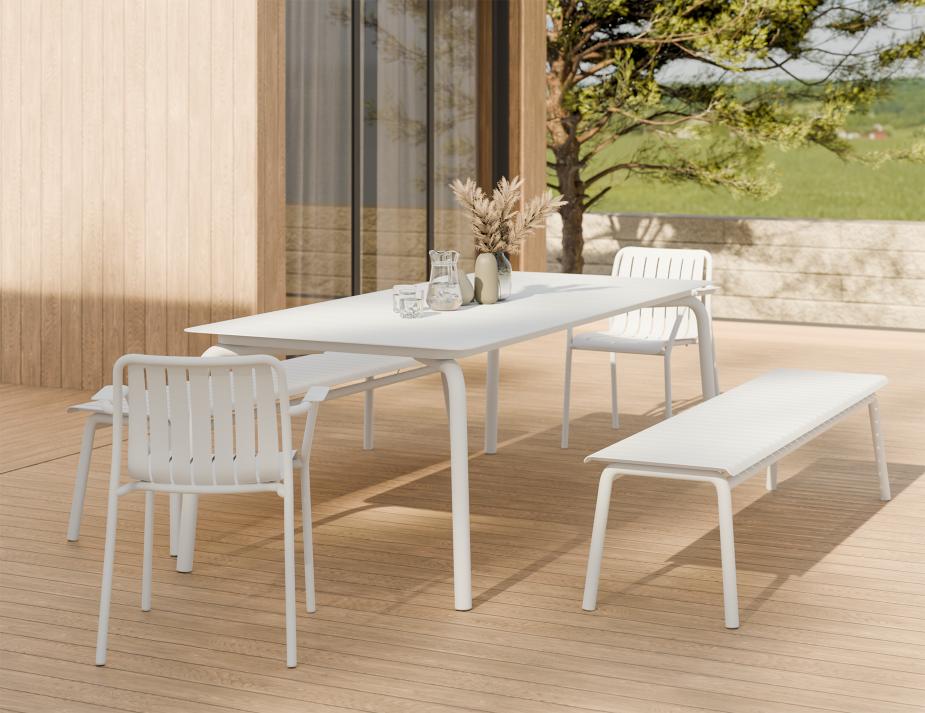 L 3 Roku Diningtable 240 Bench White Residential