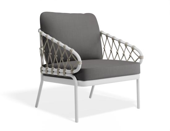 P 1 Kara Loungechair White Darkgreycushion