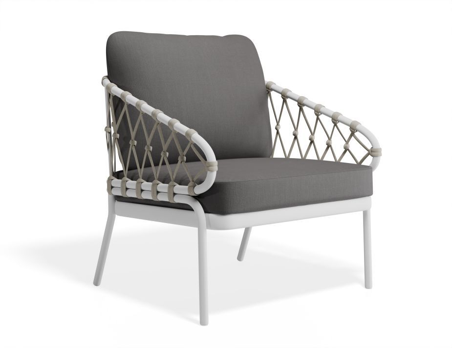P 1 Kara Loungechair White Darkgreycushion