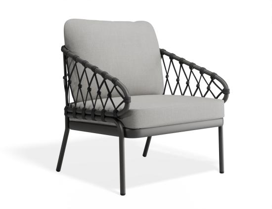 P 1 Kara Loungechair Charcoal Lightgreycushion