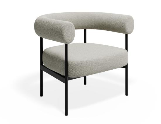 Marlowe Occasional Chair - Black Legs - Ivory Cream Fabric