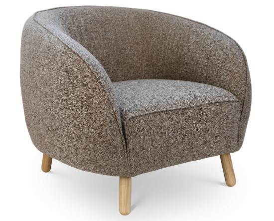 Willow Occasional Chair - Oak Legs - Biscotti Fabric