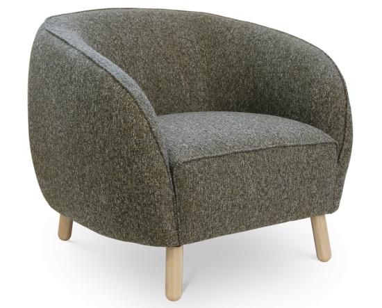 Willow Occasional Chair - Oak Legs - Kelly Green Fabric