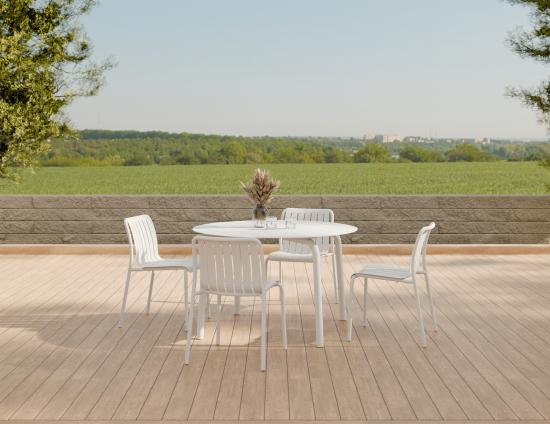 L 1 Roku Diningtable 120d Chair White Residential