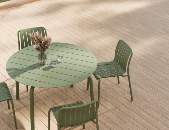 L 2 Roku Diningtable 120d Chair Green Residential