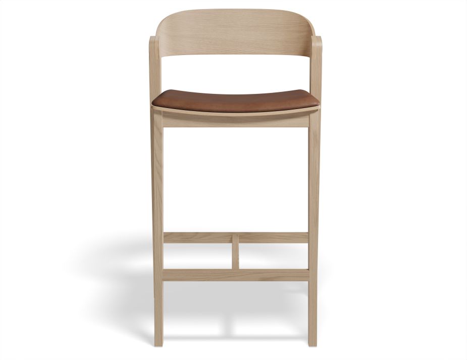 Grayson 65cm Barstool Natural Tanpu Front