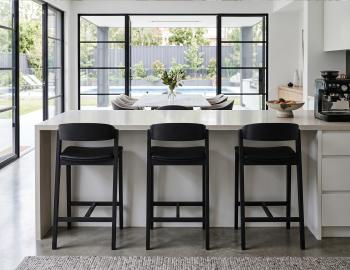 Grayson Bar Stool Black Ash Upholstered Seat
