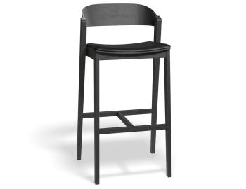 Grayson Bar Stool Black Ash Upholstered Seat