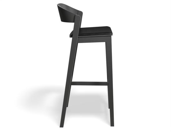Grayson 75cm Barstool Black Blackpu Side