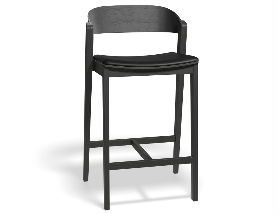 Grayson 65cm Barstool Black Blackpu