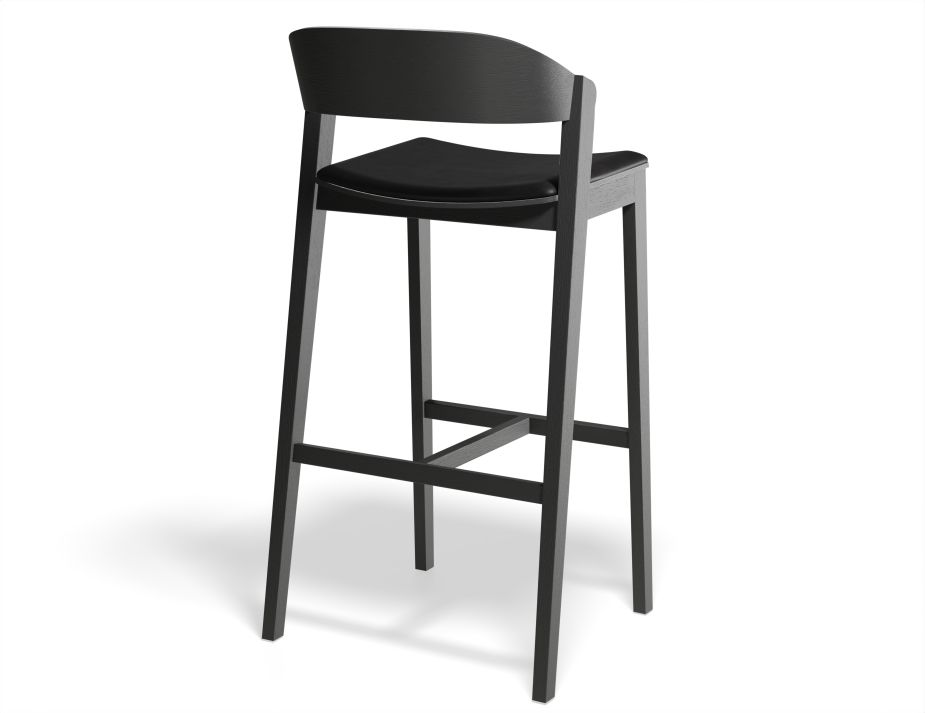 Grayson 75cm Barstool Black Blackpu Back
