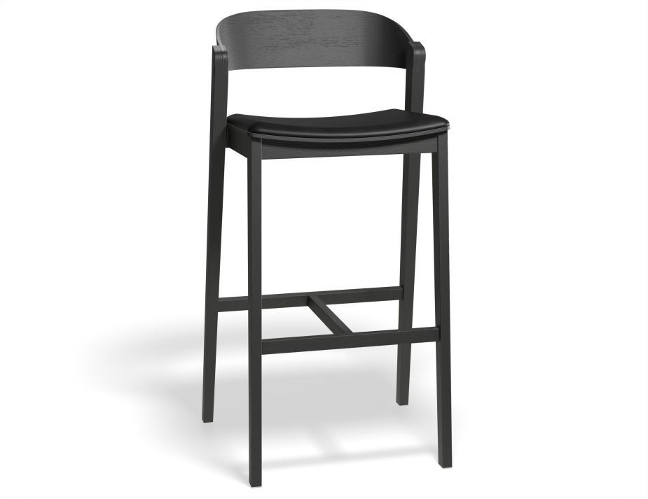 Grayson 75cm Barstool Black Blackpu
