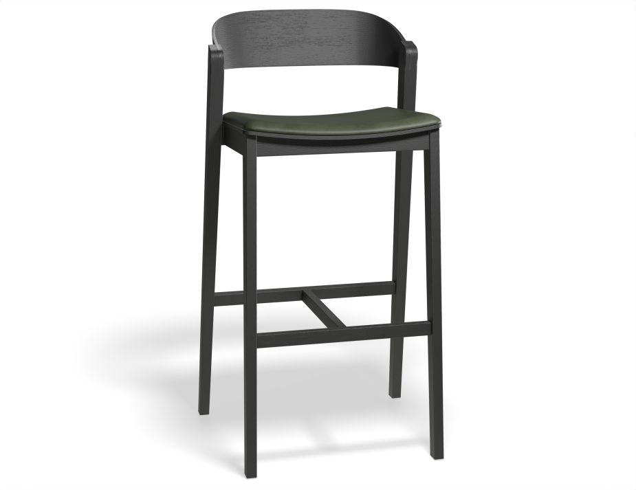 Grayson 75cm Barstool Black Greenpu