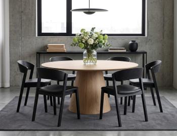 Grayson Dining Chair Black Ash Upholstered Seat