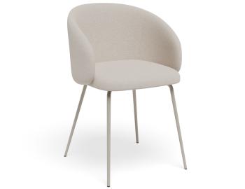 Henley Dining Chair - Light Grey Legs - Fawn Beige Fabric
