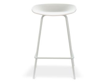 Kobe Counter Stool White Metal Legs White Seat