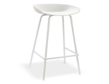 Kobe Counter Stool White Metal Legs White Seat