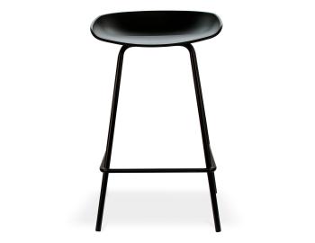 Kobe Counter Stool Black Metal Legs Black Seat