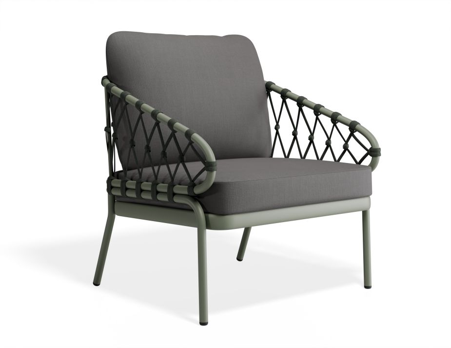 P 1 Kara Loungechair Green Darkgreycushion