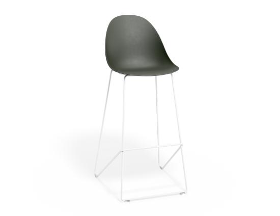 P 1 Pebble Barstool Oliveseat Whiteframe2