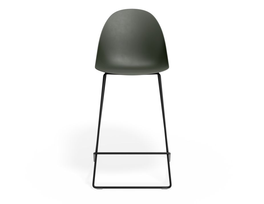 P 4 Pebble Kitchenstool Oliveseat Blackframe