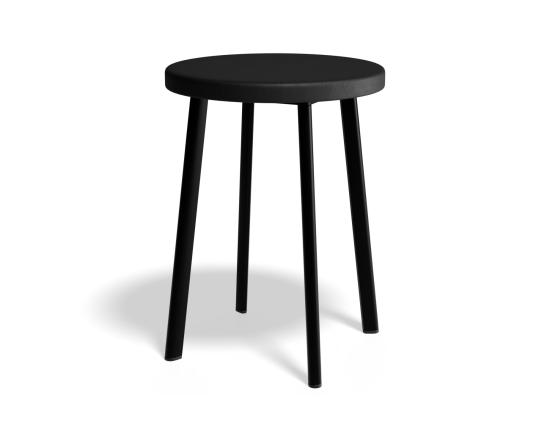 Atlas Low Stool Black Frame Black American Ash Seat