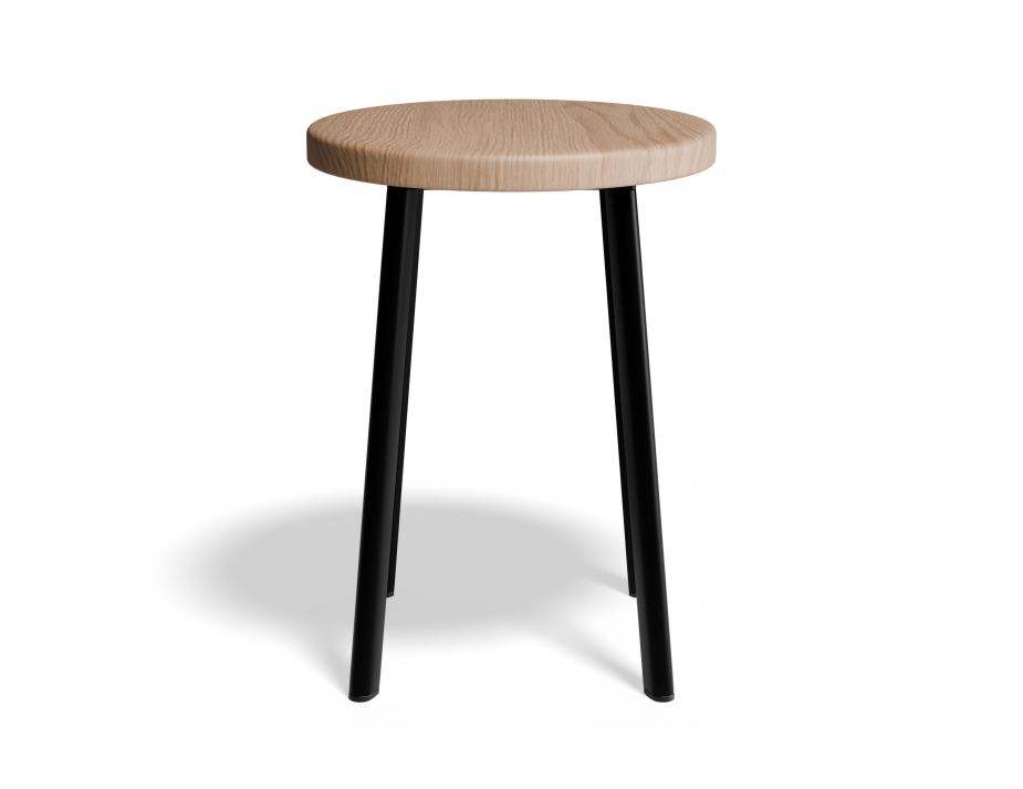 P 3 Atlas Lowstool Blackframe Roundwoodnatural