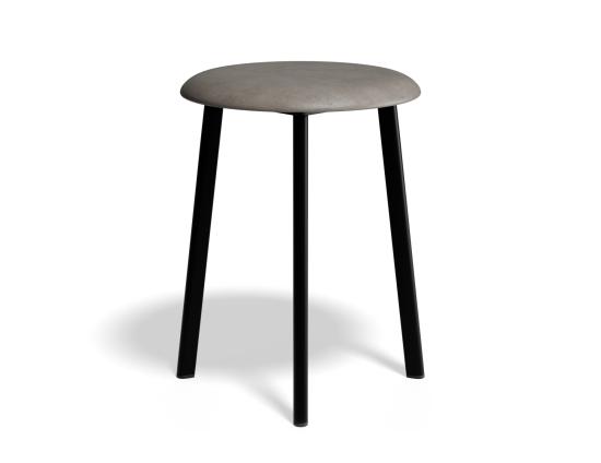 P 2 Atlas Lowstool Blackframe PU Grey