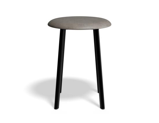 P 3 Atlas Lowstool Blackframe PU Grey