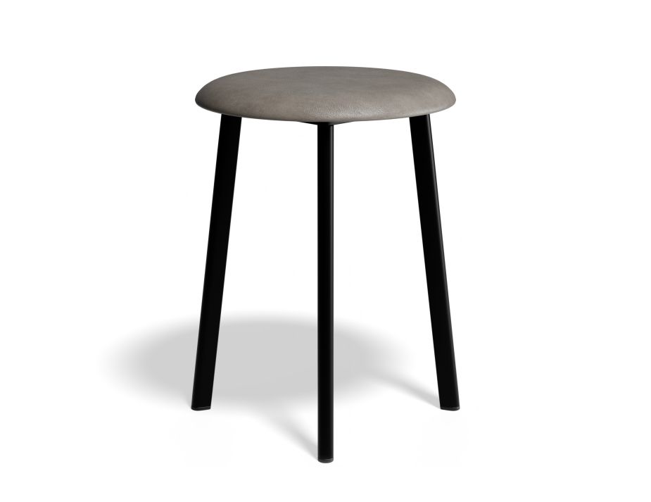P 2 Atlas Lowstool Blackframe PU Grey
