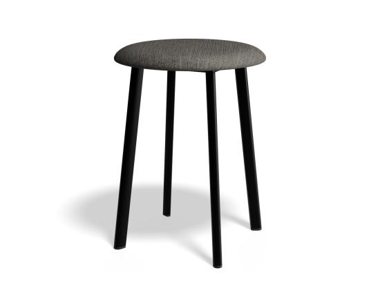 Atlas Low Stool Black Frame Fabric Seat