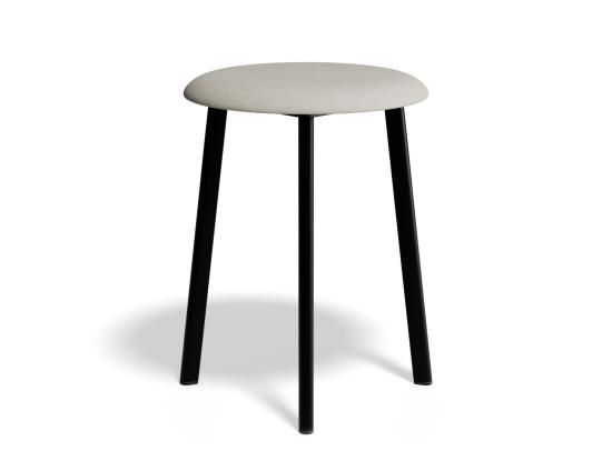 P 2 Atlas Lowstool Blackframe Fabric Lightgrey