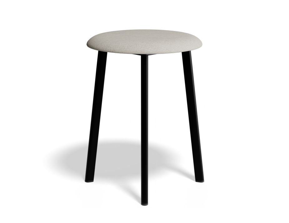 P 2 Atlas Lowstool Blackframe Fabric Lightgrey