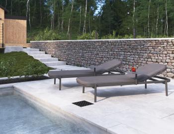 Verano Sun Lounge with Side Table Matt Charcoal