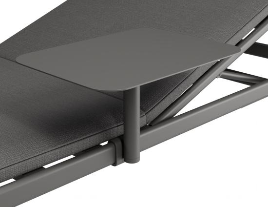P 5 Verano Sunlounge Sidetable Charcoalframe Darkgreyfabric