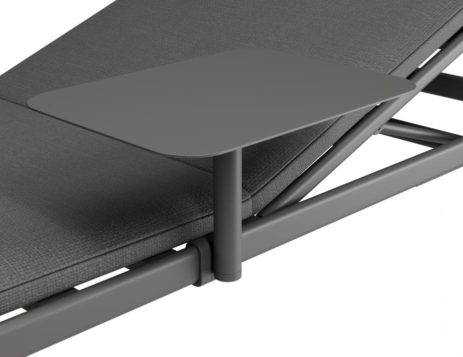 P 5 Verano Sunlounge Sidetable Charcoalframe Darkgreyfabric