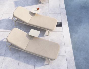 Verano Sun Lounge with Side Table Matt Latte