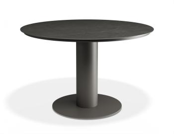 Loma Outdoor Dining Table 120cm Charcoal with Basalt Ceramic Top